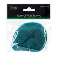 FW10.328 Natural Wool Roving: 10g : Grass Green