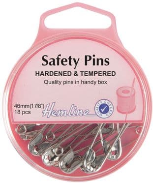 H410.3 Safety Pins: 46mm - Nickel - 18pcs