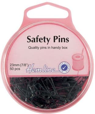 H414.00 Safety Pins: 23mm - Black - 50pcs