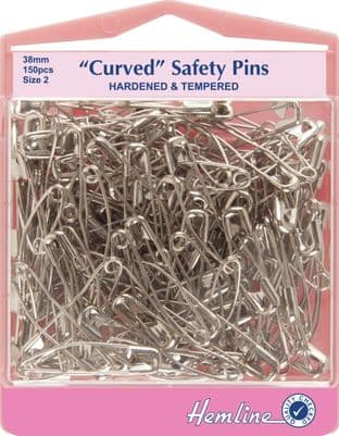 H418. Curved Safety Pins: Value Pack - 38mm - 150pcs