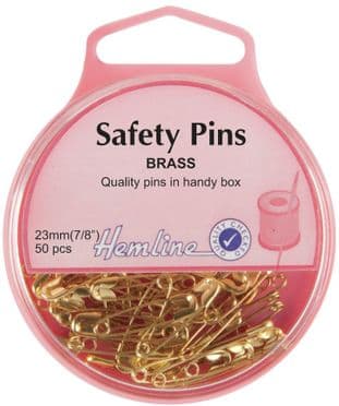 H419.00 Safety Pins: Brass - 23mm - 50pcs