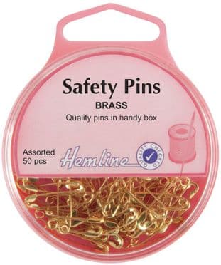 H419.99 Safety Pins: Brass - 19mm/23mm - 50pcs