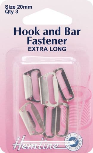 H433.20.N Hook and Bar Fastener: Nickel - 20mm