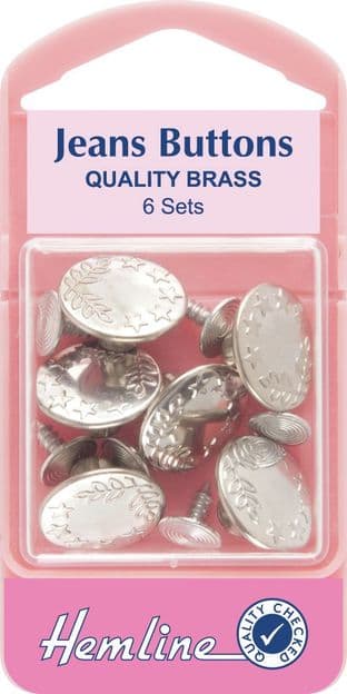 H466\SIL Jean Buttons: Nickel - 16mm