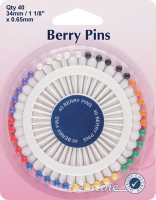 H668 Berry Pins: Nickel - 34mm, 40pcs