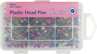H668.600 Plastic Head Pins: Nickel - 34mm - 600pcs