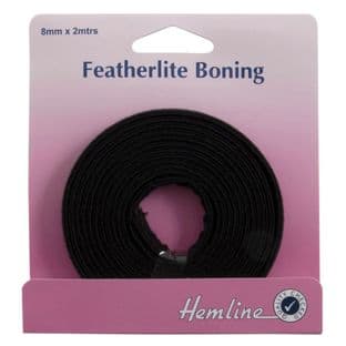 H696.8.B Featherlite Boning: Black - 2m x 8mm