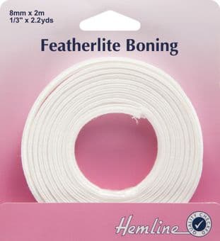 H696.8.W Featherlite Boning: White - 2m x 8mm