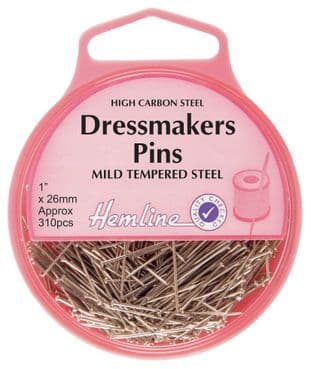 H700 Dressmaker Pins: Nickel: 26mm, 310pcs
