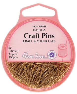 H712 Craft Pins: Brass - 20mm, 450pcs