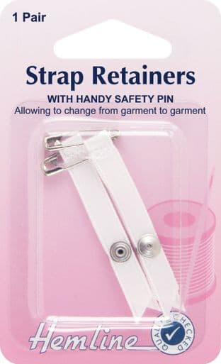 H788.W Shoulder Strap Retainer with Safety Pin: White