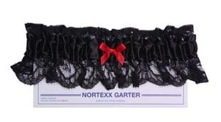 NG70X Black Lace with Red Satin Bow Garter - 12pcs