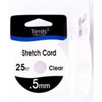TJ019 Stretch Cord: 25m x 0.5mm: 1 Pack of 25m - Full Colour Range