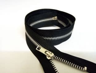 Z02 Metal Open Ended Zips - Black - Choice of Size