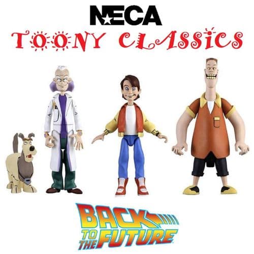 BACK TO THE FUTURE TOONY CLASSICS 6" ACTION FIGURES FULL SET FROM NECA