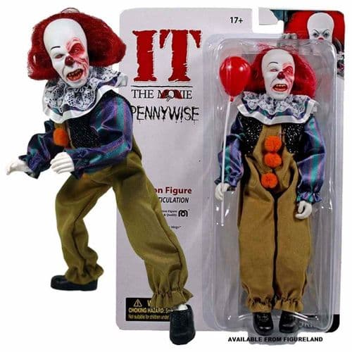 IT 1990 BURNT FACE PENNYWISE 8" CLOTHED ACTION FIGURE FROM MEGO