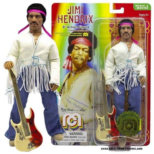 JIMI HENDRIX WOODSTOCK FLOCKED 8" CLOTHED ACTION FIGURE FROM MEGO