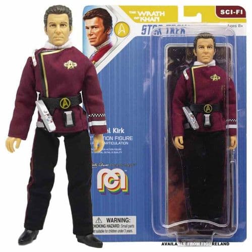STAR TREK II THE WRATH OF KHAN ADMIRAL KIRK 8" CLOTHED ACTION FIGURE FROM MEGO