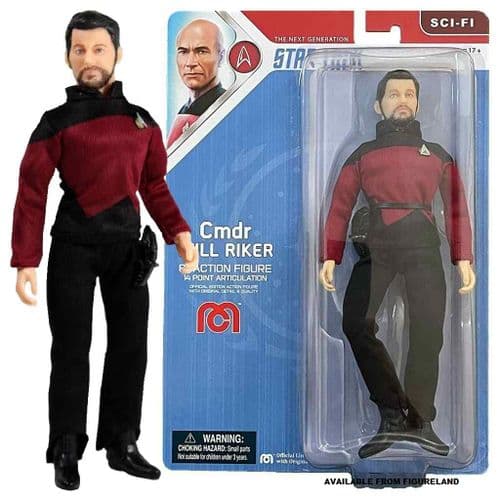 STAR TREK THE NEXT GENERATION COMMANDER WILL RIKER 8" CLOTHED ACTION FIGURE FROM MEGO