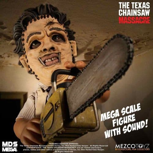 TEXAS CHAINSAW MASSACRE 15" MDS MEGA SCALE (1974) LEATHERFACE WITH SOUND FROM MEZCO TOYZ