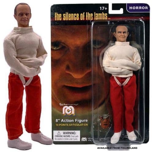 THE SILENCE OF THE LAMBS HANNIBAL LECTER IN STRAIGHTJACKET 8" CLOTHED ACTION FIGURE FROM MEGO