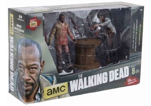 THE WALKING DEAD MORGAN AND IMPALED WALKER DELUXE BLOODY EDITION 2 PACK FROM MCFARLANE TOYS