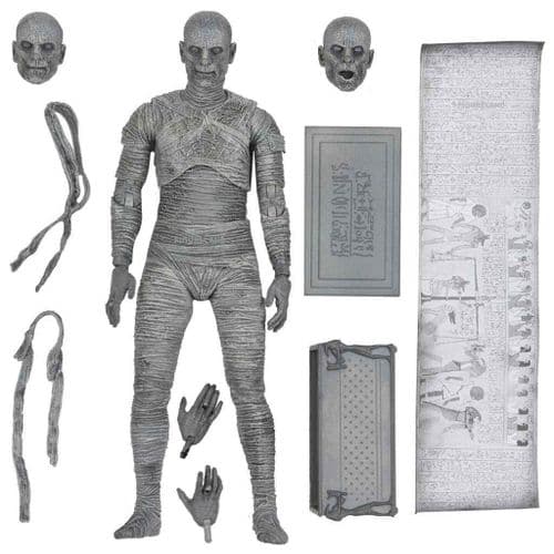 UNIVERSAL MONSTERS ULTIMATE MUMMY (BLACK AND WHITE) 7" SCALE ACTION FIGURE FROM NECA